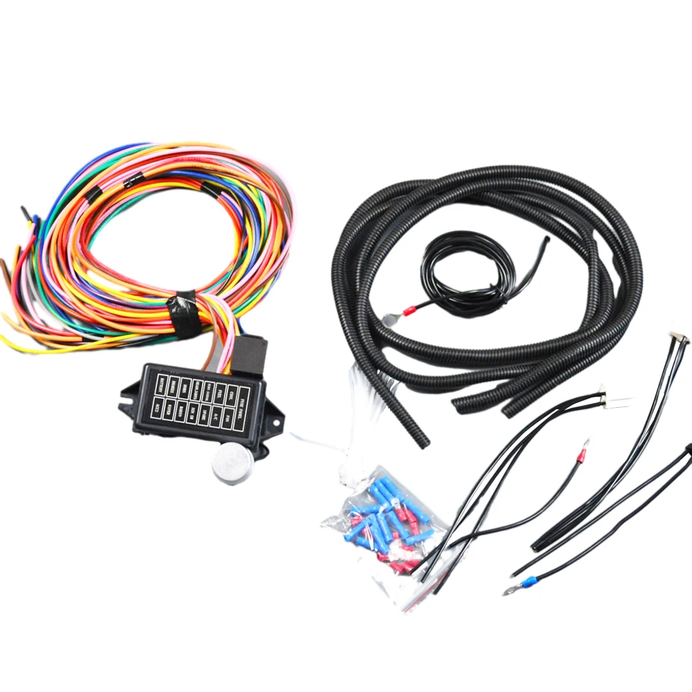 

Durable Car Wire Harness Muscle Circuit Fuse Auto Fuse Box Assembly Fits Most Car Models Fuse Box 40A ABS None