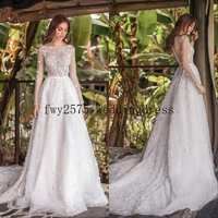 long sleeves wedding dresses with rhinestones crystals major beading backless ball gown elegant arabric dubai bridal gowns
