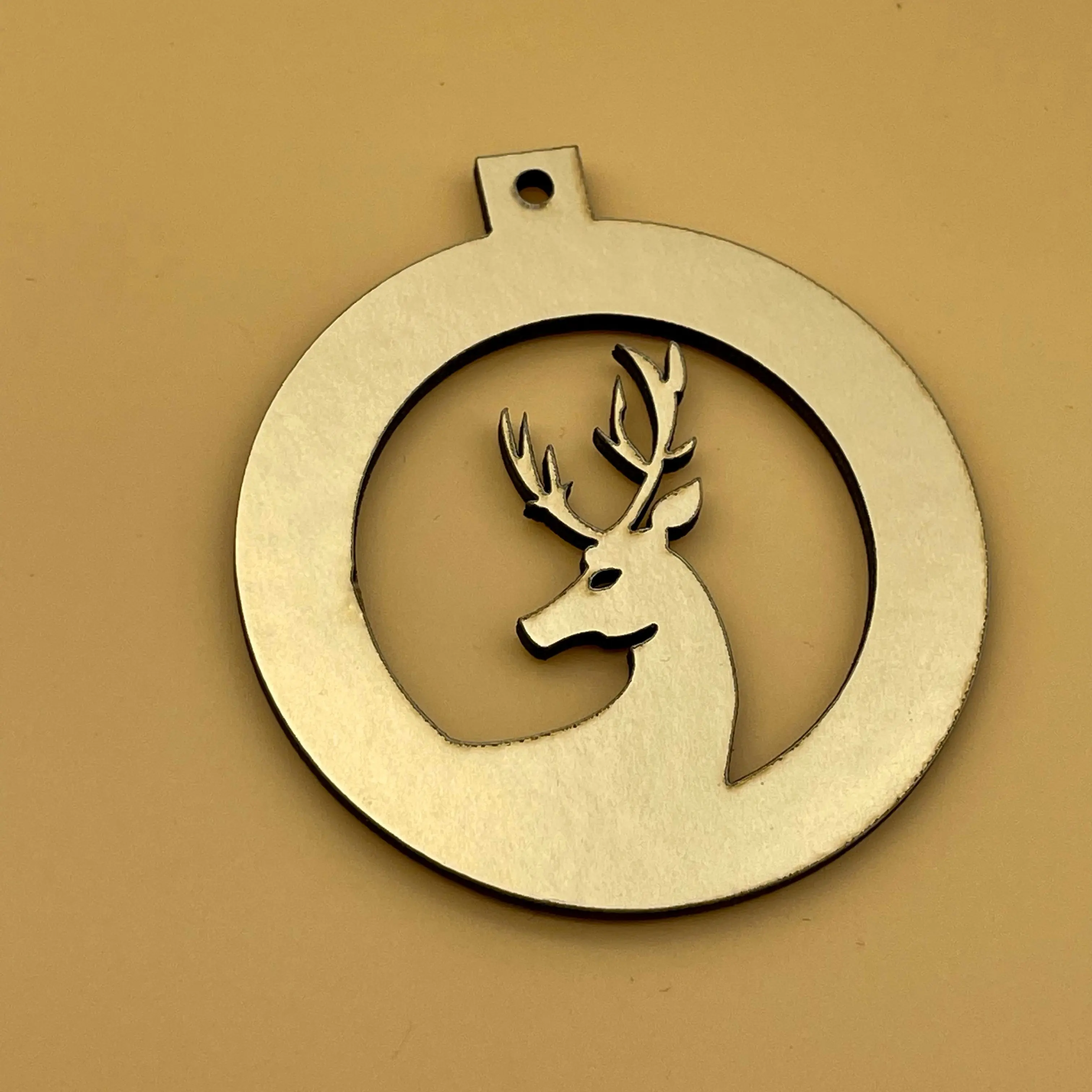 

10pcs Creative Christmas Decorations Wooden Deer Snowflake Lanterns Gilded Slice Hollow Ornaments Christmas Gifts for Kids