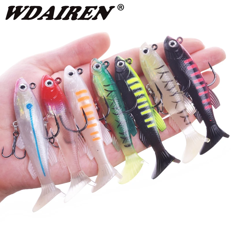 

1Pcs Fishing Lures 75mm 11.5g Lifelike Artificial Soft Bait Silicone For Sea Bass Fishing Tackle Jigs Wobblers Fake Swimbait