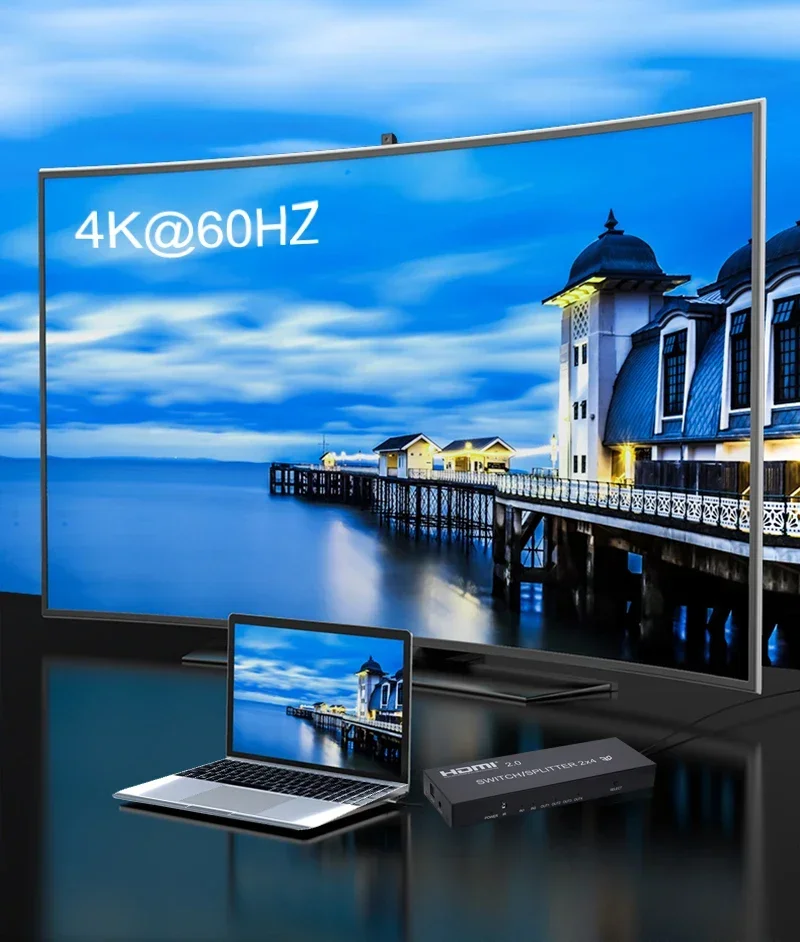 4K 60 Гц HDMI 2.0 2x4 Сплиттер-переключатель 3D-конвертер видео с аудиовыходом SPDIF, 2 входа 4 выхода для Mi Box, XBOX, PS3, PS4, ПК, подключения к телевизору (art.: 3920da4f20e6b) - 3920da4f20e6b