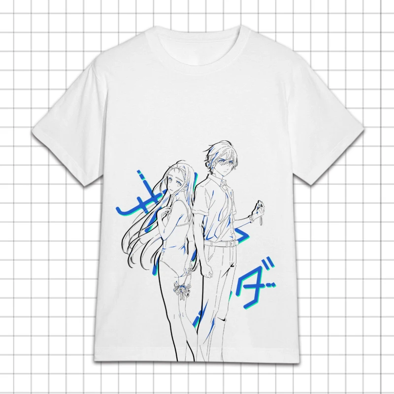 

Anime Summer Time Rendering Ajiro Shinpei Kofune Ushio Cosplay Comics Short Sleeve Cotton T-Shirt Men Women Summer Loose Tops