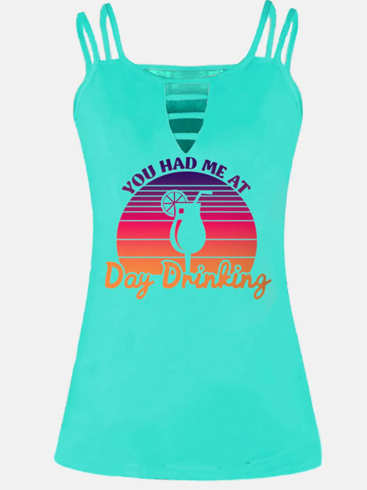

You Had Me At Day Drinking Hollow Out Tank Halter Crop Tops Women Summer Camis Sexy Tank Top Sleeveless Vest Backless Camisole