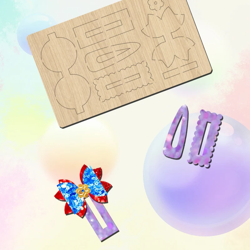 3 5 дюймовая прямоугольная заколка для волос с бантом и деревянной резкой