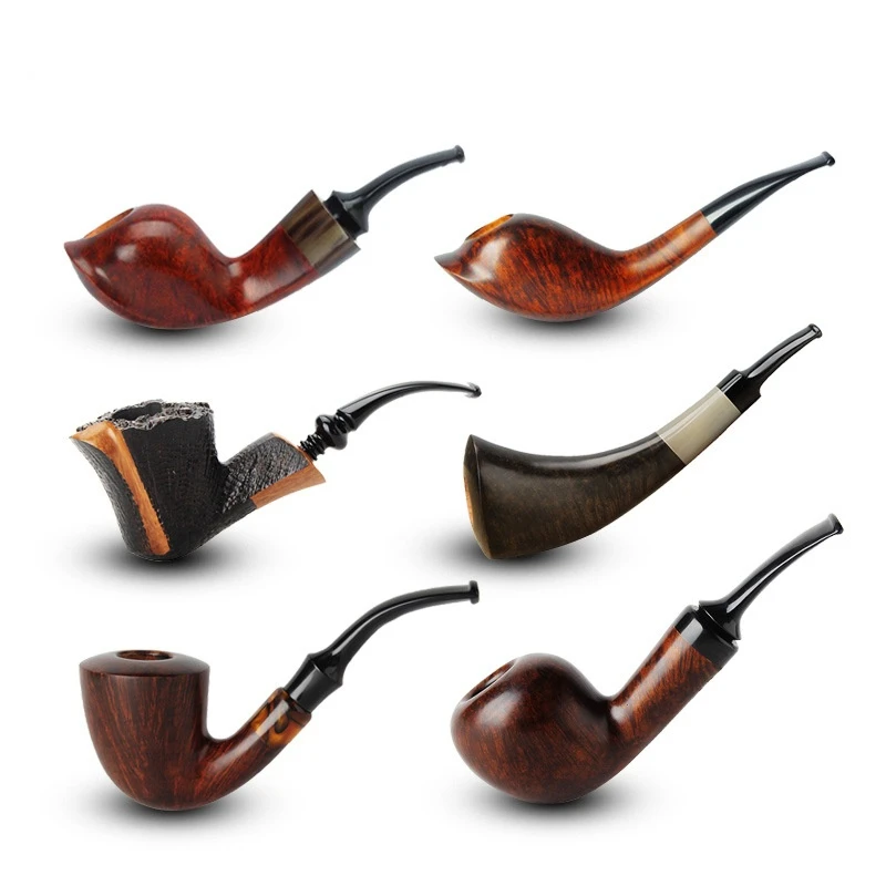 

Высококачественный деревянный аромат, ручная работа, деревянная трубка Briar, мужской набор для курения, Высококачественная трубка из массив...
