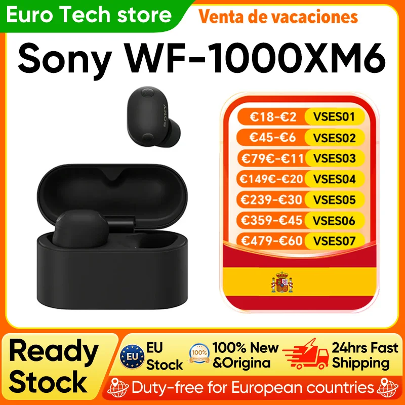 Original Sony WF-1000XM6 Wireless Earbuds Active Noise Cancelling Bluetooth 5.3 High Resolution Sound Multipoint Connection IPX4