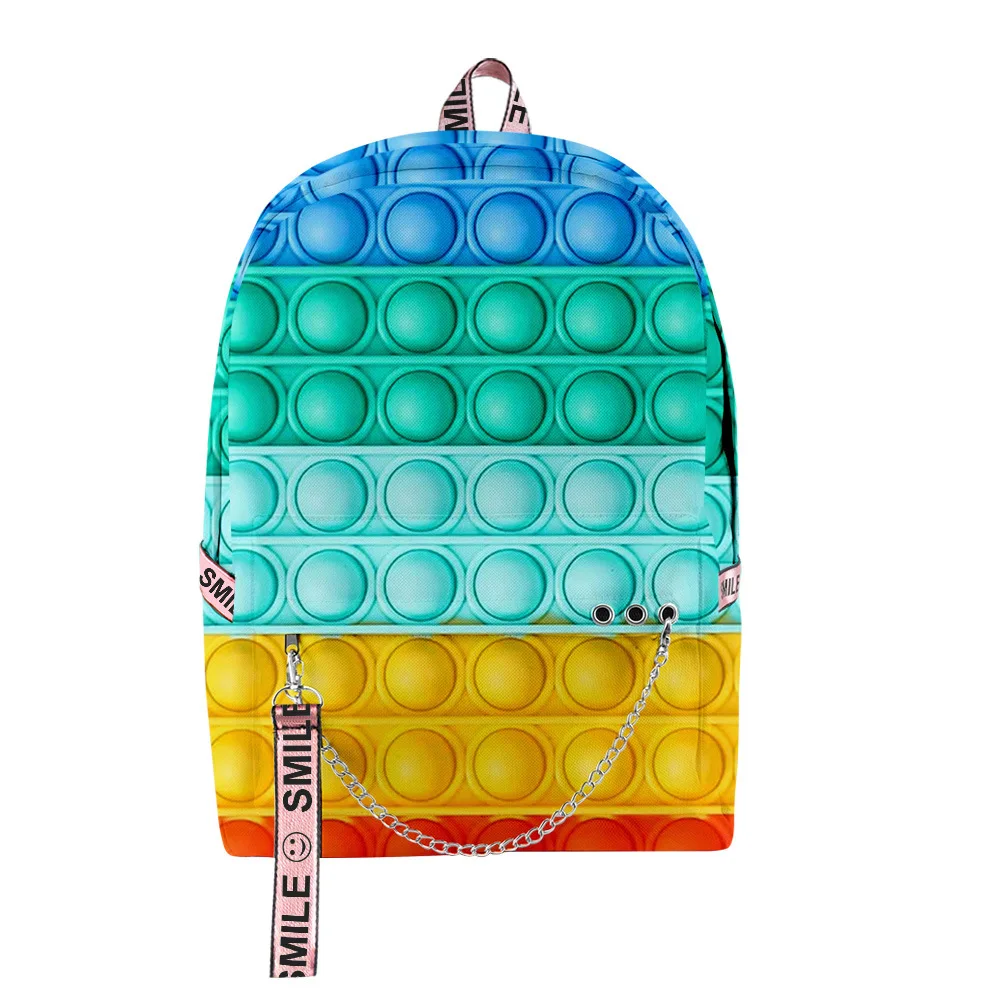

Hip Hop Shoulder Backpacks School Bags Rainbow Colorful 3D Oxford Waterproof Backpack Boys Girls multifunction travel Bag
