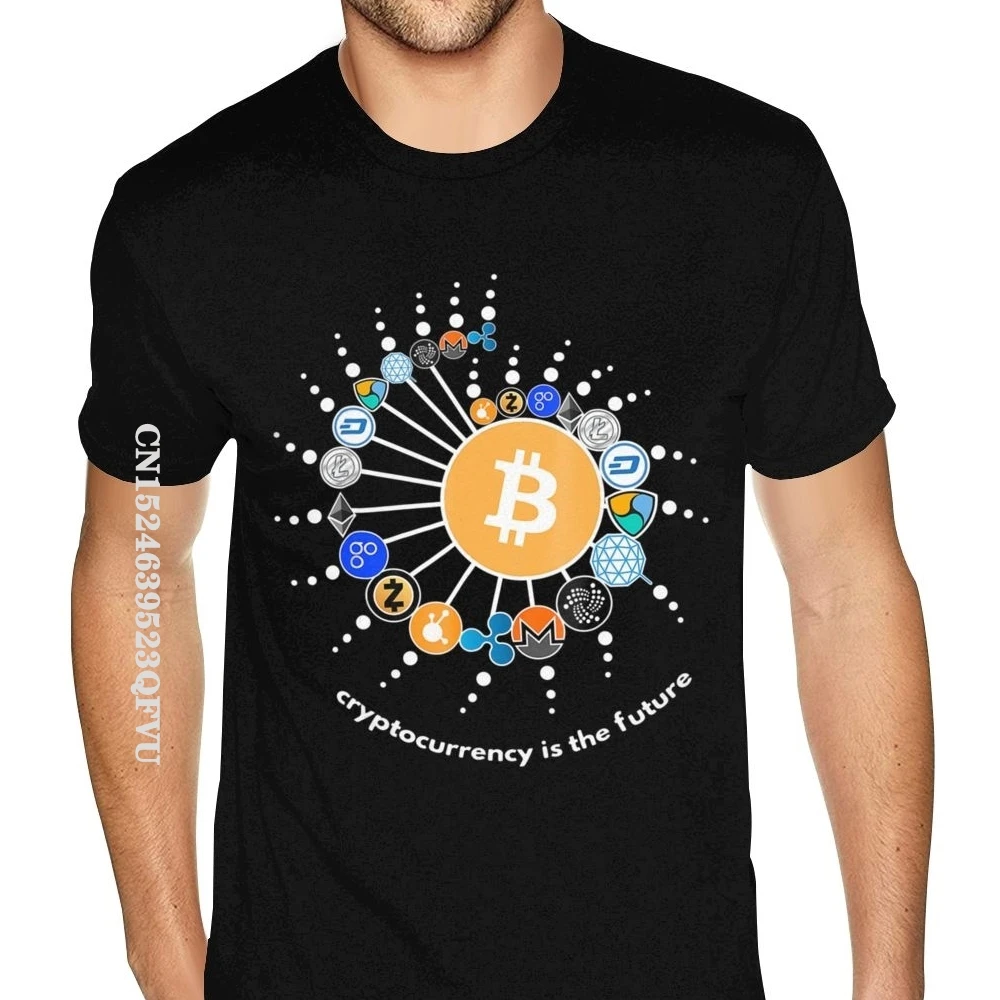 

Gothic Style Tshirt Round Neck Premium Cotton Cryptocurrency T Shirt Bitcoin Ethereum Litecoin TShirt Funny Men's Tee-Shirts