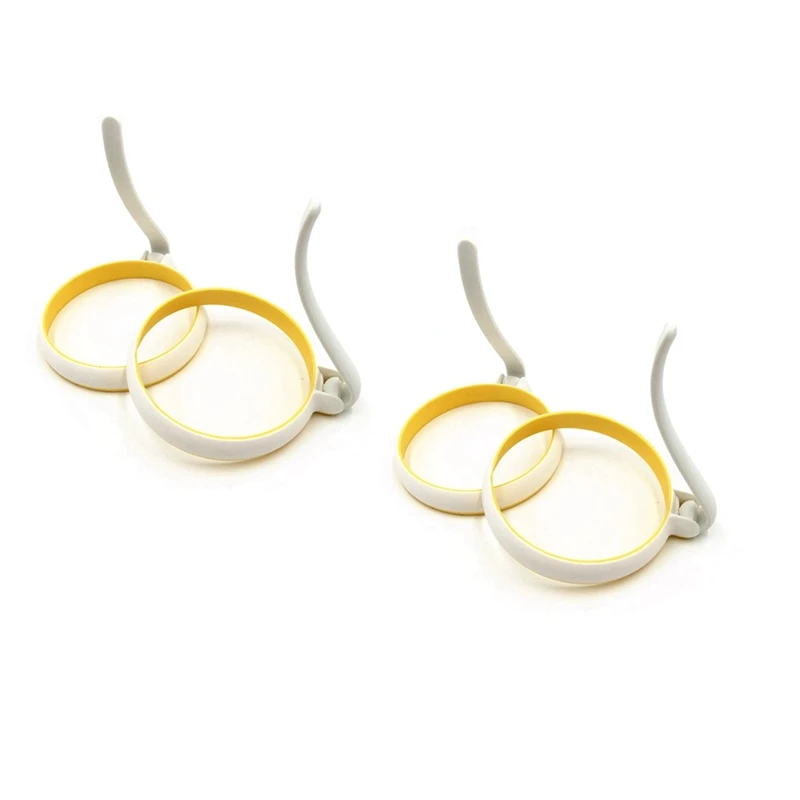 

4 Inch Silicone Fried Egg Rings Set, 4-Pack, Round Mold For Pancakes, Breakfast Sandwich, Nonstick Egg Ring For Frying