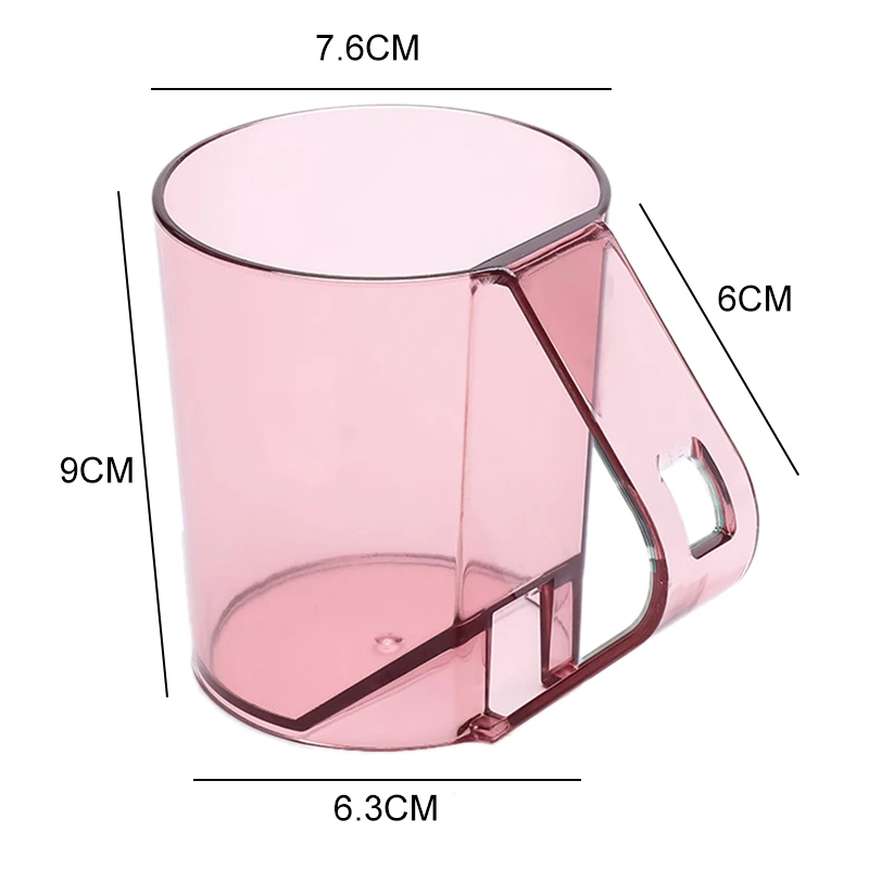 

Простая домашняя перевернутая зубная щетка, чашка для ополаскивания рта с ручкой, розовая