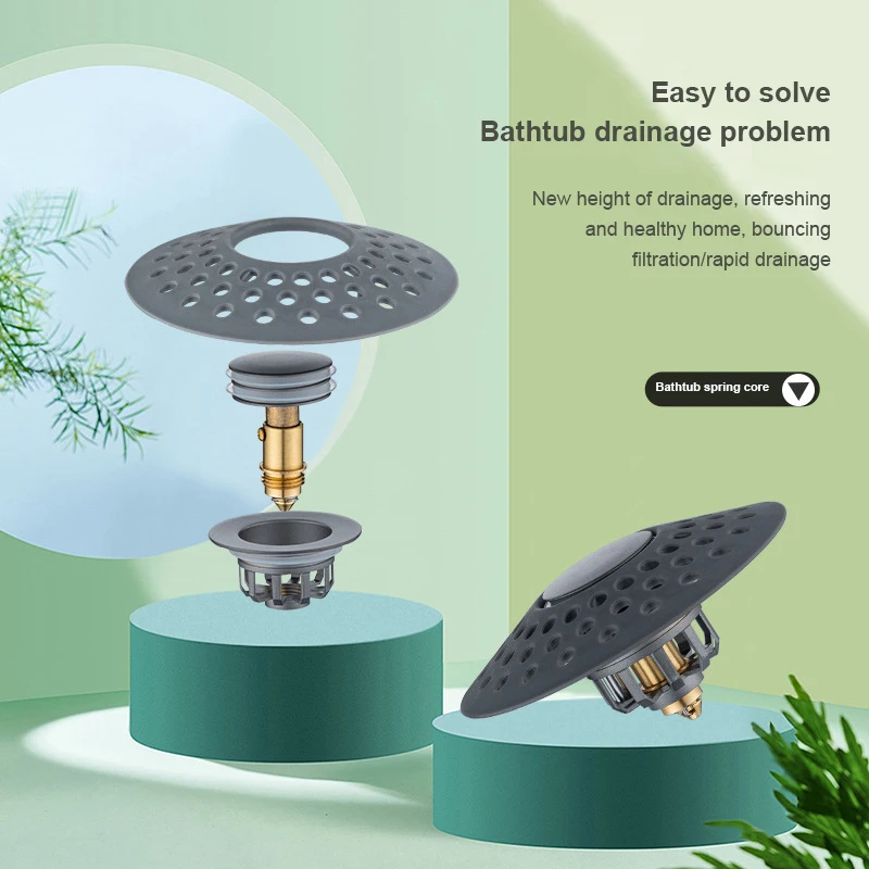 

Upgraded Bathtub Stopper Universal Washing Machine -up Bounce Core Stainless Steel Sink Drains For 1.6-2.0 Inch Bathroom Tool