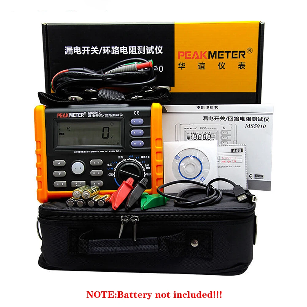 PEAKMETER MS5910 тестер переключателей защиты от утечки высокоточный сопротивления