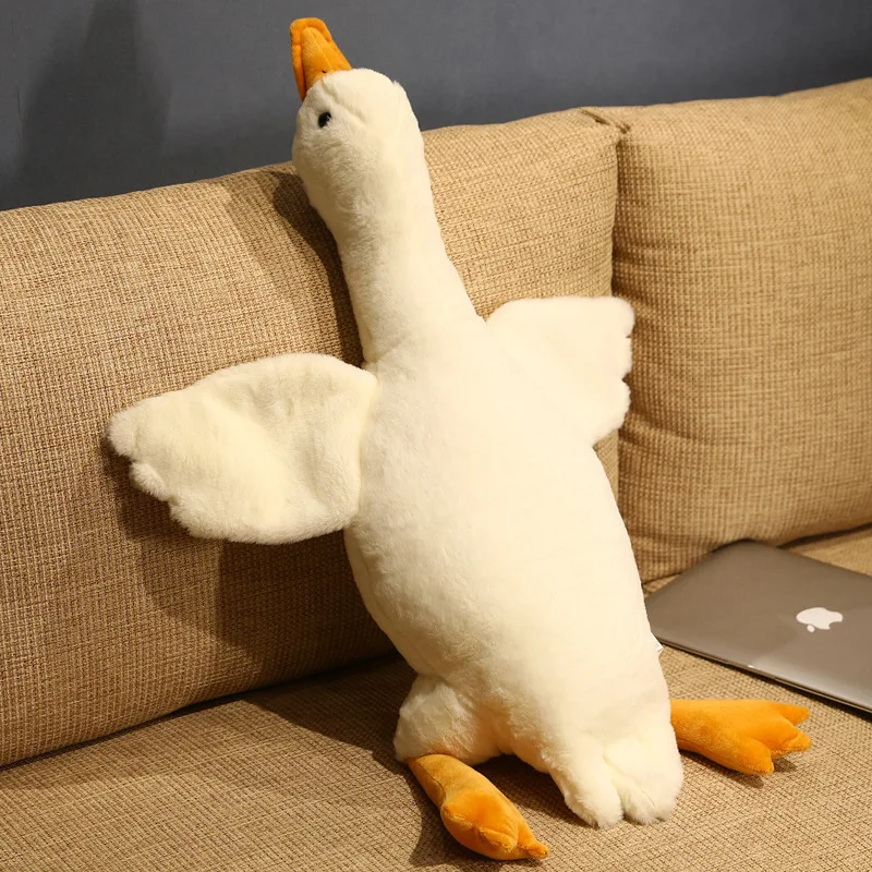

160 большая белая искусственная плюшевая игрушка Мультяшные мягкие крылья утка диванная подушка подарок на день рождения для детей белый гусь