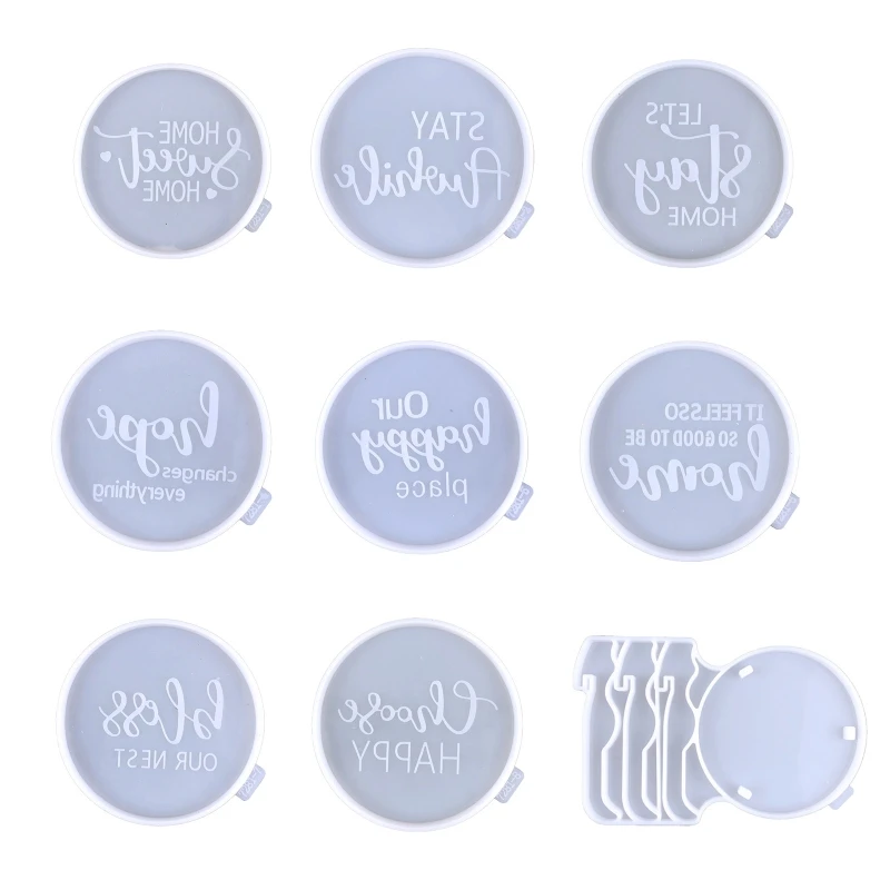 

Silicone Coaster Mold Resin Casting,Epoxy Resin Coaster Mold Kit Holder Mold for DIY Art Craft Cup Mats