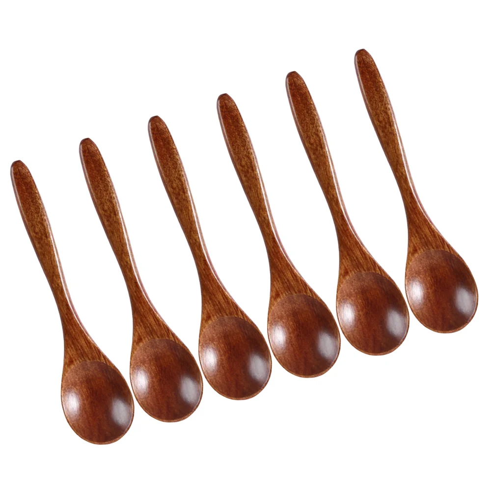 

6Pcs Spoon Wooden Spoons for Cooking Spoon Wooden Seving Spoon Wooden Eating Spoons Wooden Coffee Spoons Mixing Spoons
