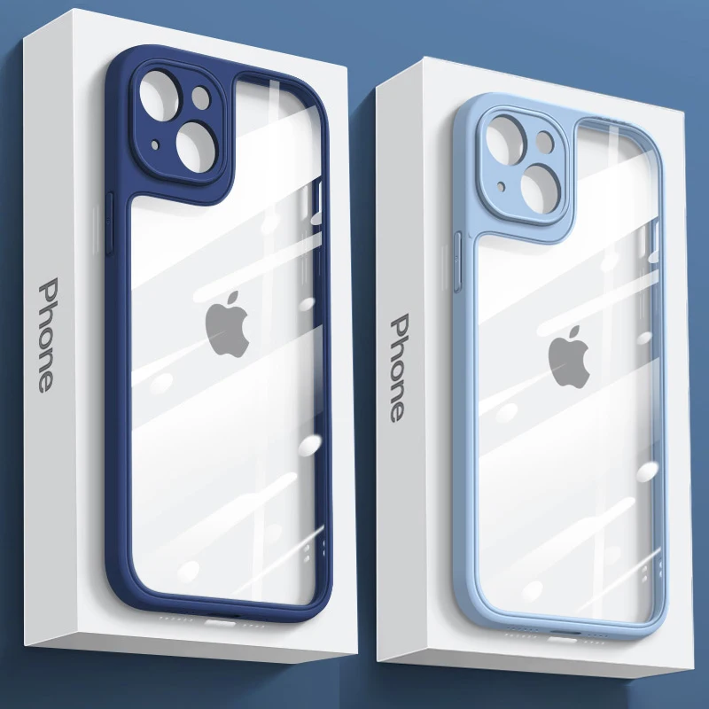 

Luxury Silicone Shockproof Armor Bumper Clear Case For iPhone 13 12 11 Pro MAX Mini XS X XR Ultra Thin Transparent Soft Cover