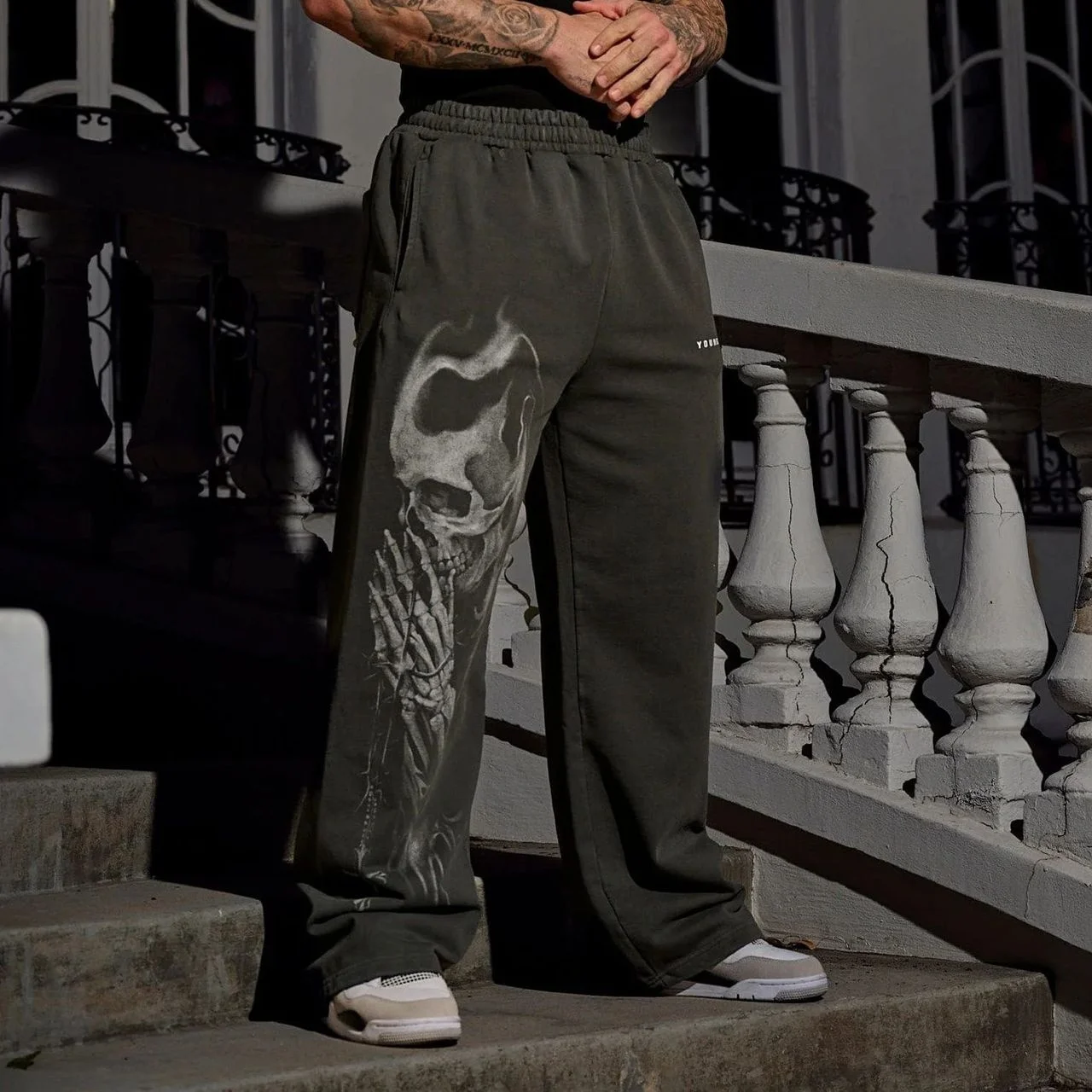 Мужские повседневные брюки с принтом в стиле ретро
