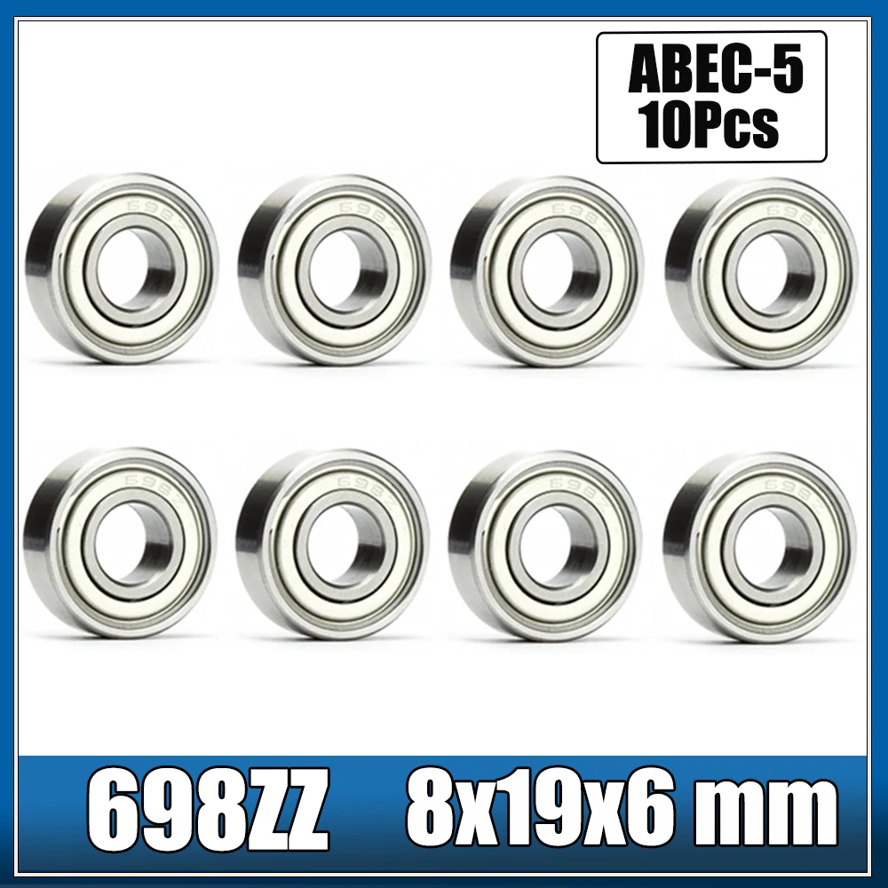Rolamentos de Esferas Diminutos 698zz Rolamento Abec5 698z 698 zz Emq Z3v3 Qualidade 10 Pcs 8x19x6 mm