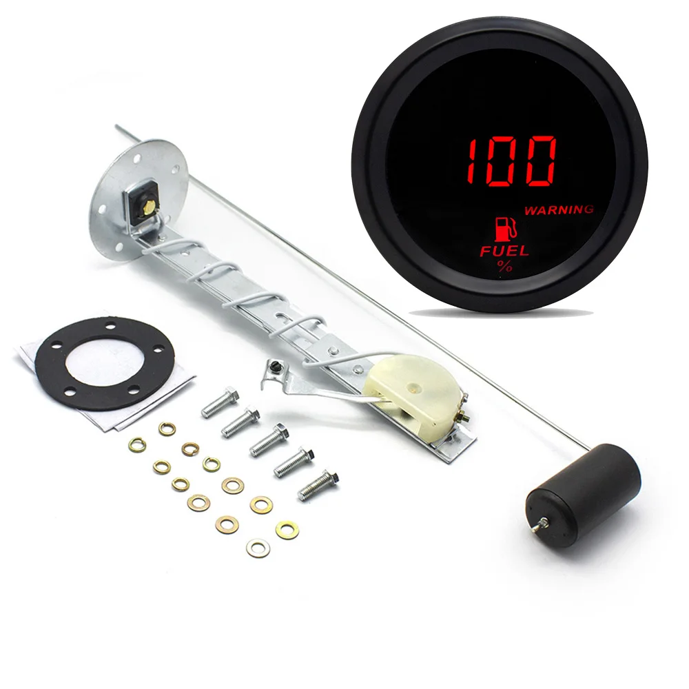 

Индикатор уровня топлива 12 В, цифровой дисплей с фотографией, красный/синий цвет, датчик уровня топлива из нержавеющей стали, 240-33 Ом для бензина