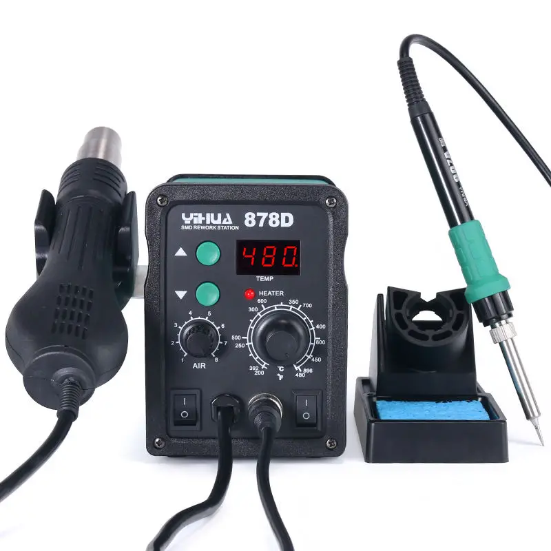 YIHUA 878D Паяльная станция с феном 907A