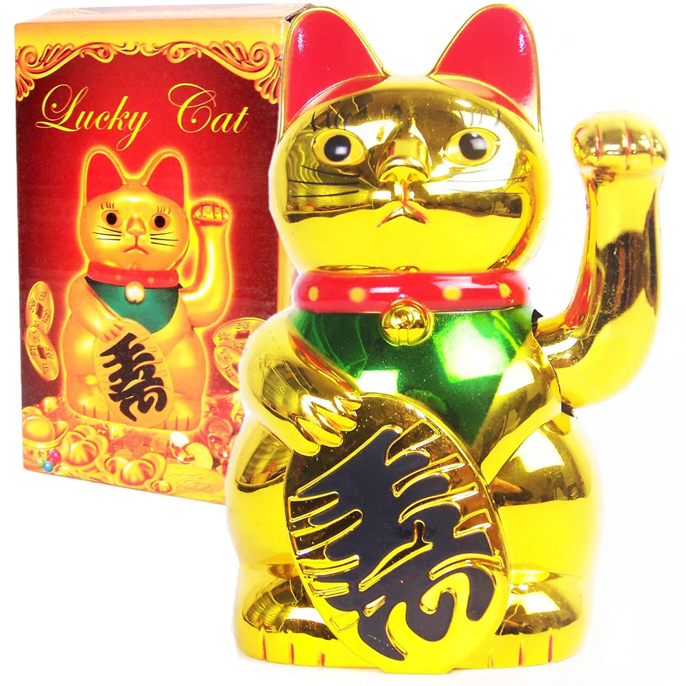 

Chinese Lucky Cat Wealth Waving Hand Cat Gold Maneki Neko Cute Lucky Electric Cat Craft Art Home Shop Hotel Shop Decoration