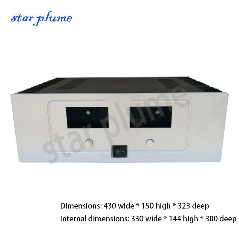 

RCA All Aluminum Power Amplifier Case Postamplifier Chassis (430*315*150mm) VU Meter Amplifier Audio Chassis Shell DIY BOX