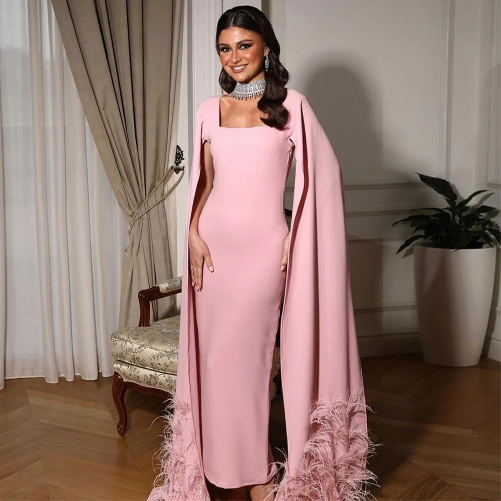 

Платье для выпускного вечера AGLEA, модное платье-футляр с квадратным вырезом, платья знаменитостей, палантин из тенсела, Формальные вечерние платья, женское платье