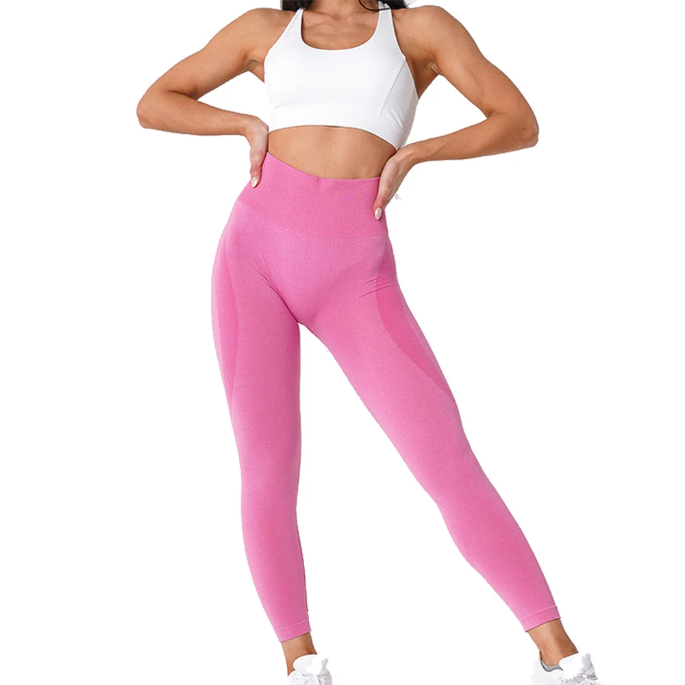 Curve Outline Seamless Leggings Women's Yoga Pants Gym Clothing Workout Clothes Fitness Sports Women's Solid Color