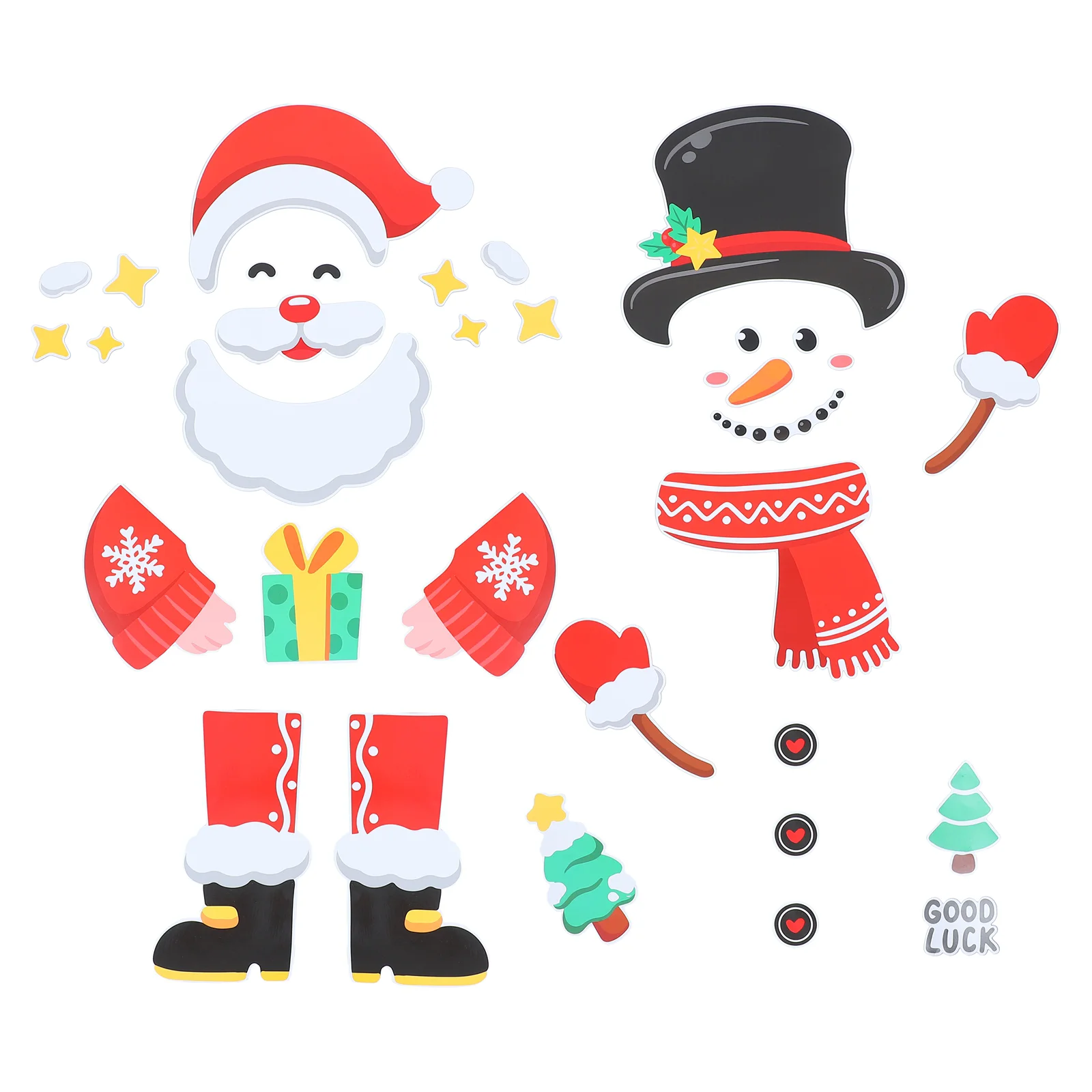 

2 Sets Funny Creative Santa Refrigerator Decal Fridge Snowman Stickers Christmas Refrigerator Stickers