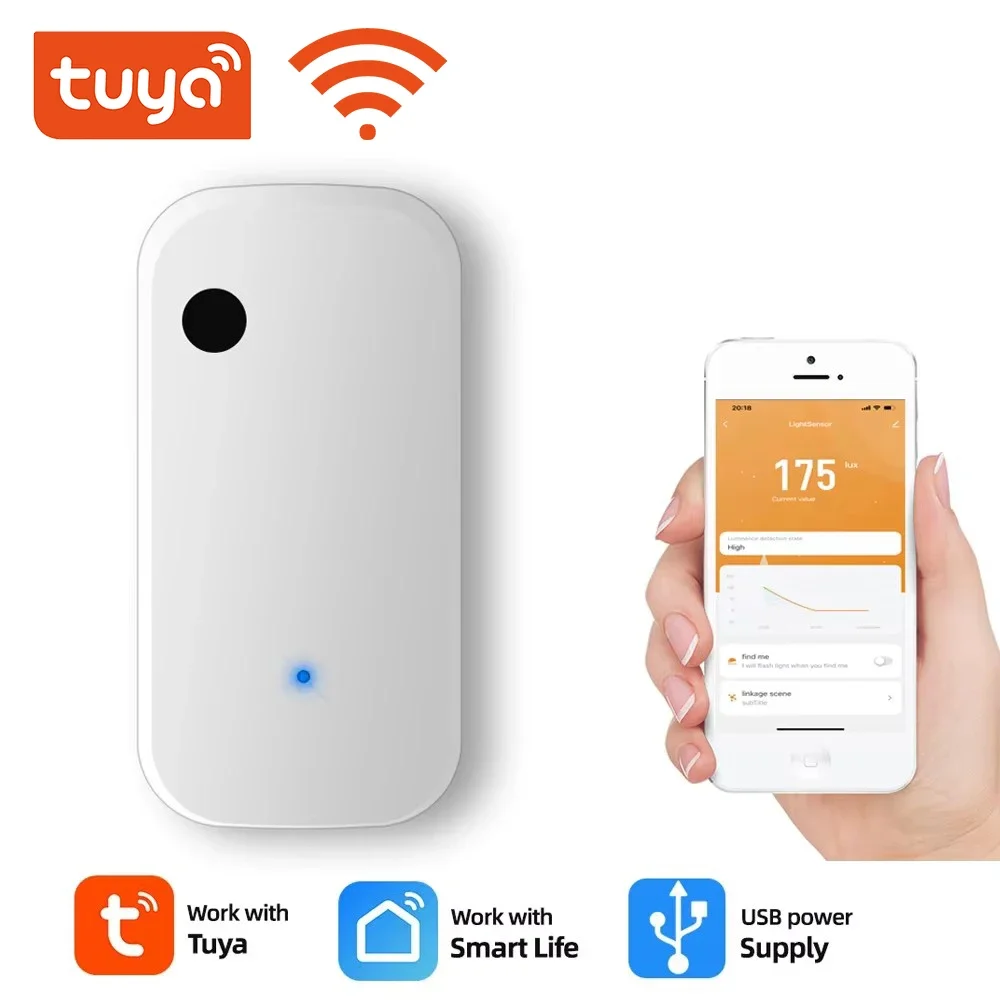 Умный Wi-Fi датчик яркости Tuya детектор с умным освещением автоматизация освещения