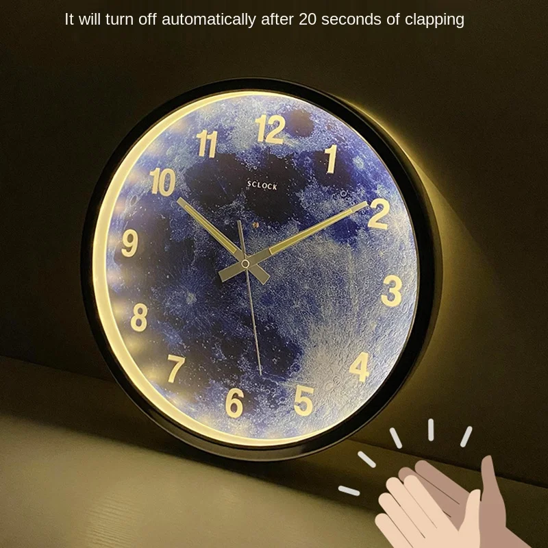 

Intelligent Voice Control Wall Clock Luminous Mute Metal Clocks Wall Home Decor Bedroom Big Wall Watch Living Room Decoration