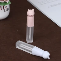 3ml mini cat cute cosmetic lip gloss tube lip glaze container adorable eyelash brush split bottle concealer lipstick liquid tube