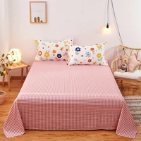 100 pure cotton flat sheet for double or single bed soft thick replacement linen cute yellow anime bed sheets 160230245