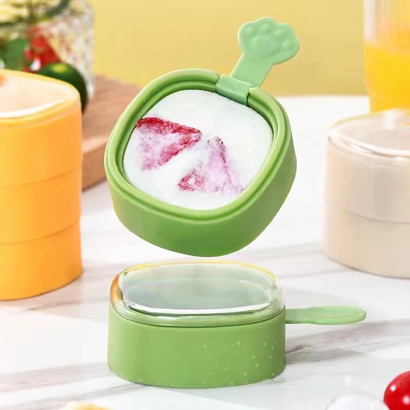 

Cat Claw Ice Cream Mold Stackable with Lid Creative Homemade Ice-cream Soft Bottom Icing Easy To Make Fast and Convenient