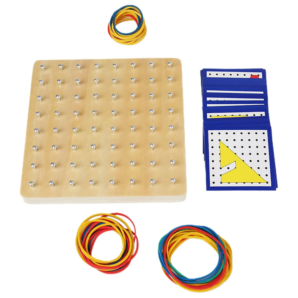 

1 Set of Wood Geoboard Geometry Geoboard Puzzle Board Geometric Mathematical Education Toy