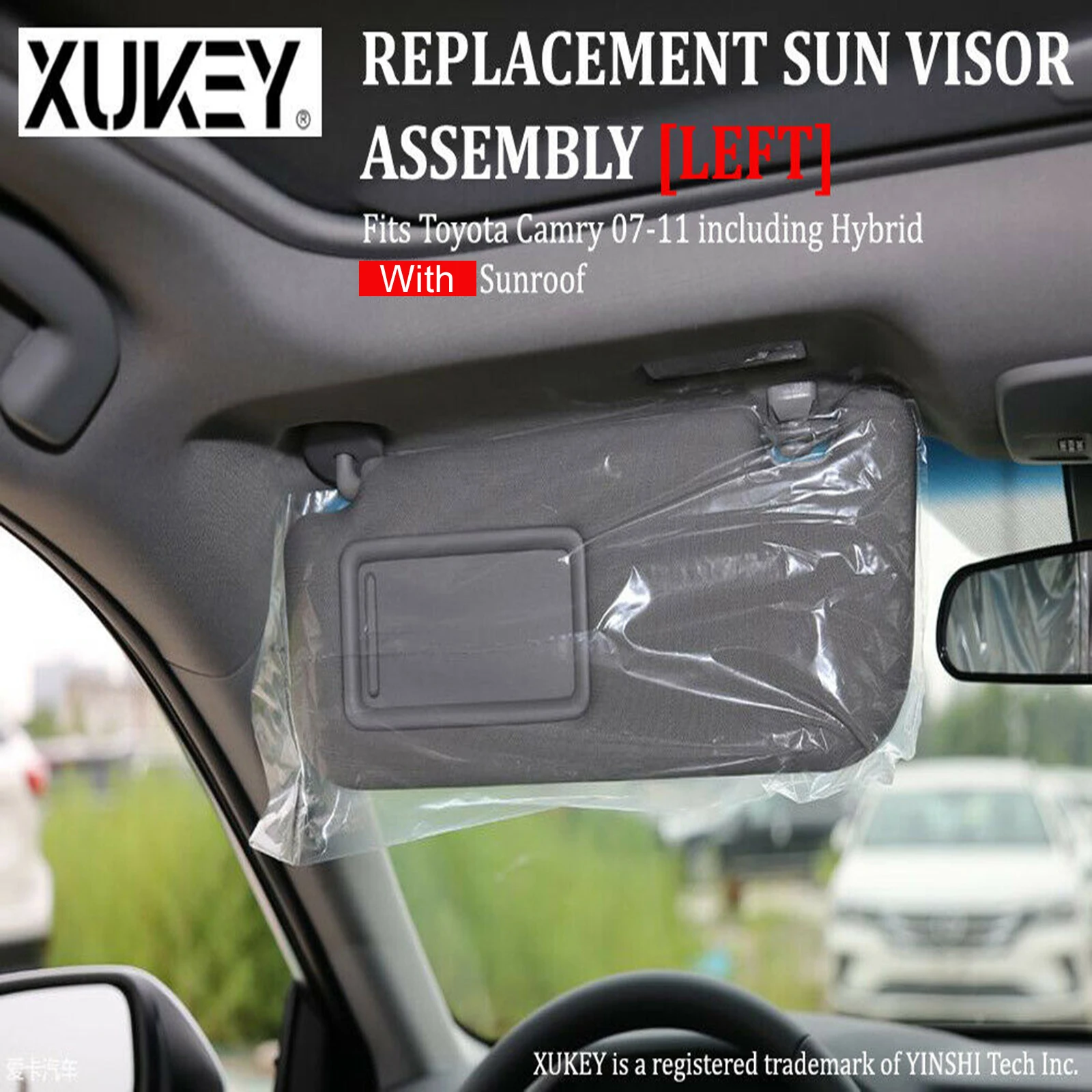 너 Sun Visor Replacement Gray For Toyota Camry 2007 - 2011 With Sunroof Left Right Driver Car Window Cover Shade Sunvisor Shield SE