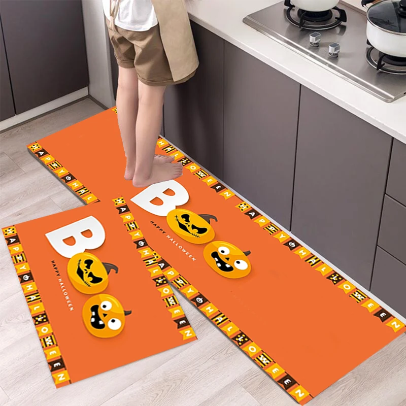 

Happy Halloween Carpet Rugs Floor Non-Slip Tapices Kitchen Door Foot Mat Living Room Decoration Home Decor M100