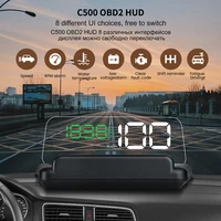 auto hud head up display obd2 hud 5 obd ii 2 car projetor speedometer speeding water temp rpm voltage fatigue driving alarm