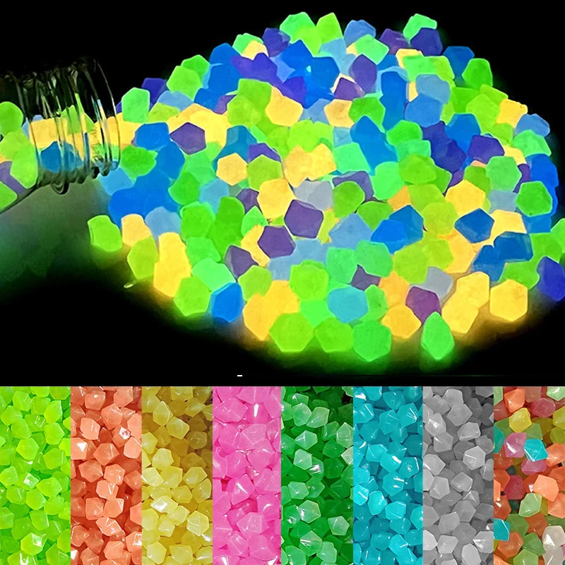

100Pcs/bag Aquarium Decoration Rock Glow in the Dark Luminous Stone Succulents Exterior Garden Ornaments Outdoor Fishbowl Decor