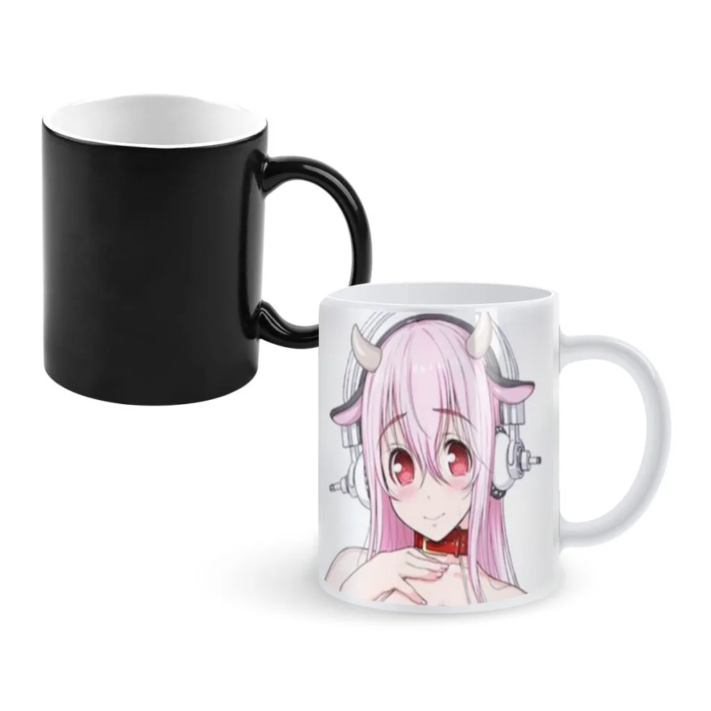 Фото Супер Sonico кофейные кружки манга креативная меняющая цвет чашка для чая с молоком керамическая Волшебная Термочувствительная кружка подарки №3