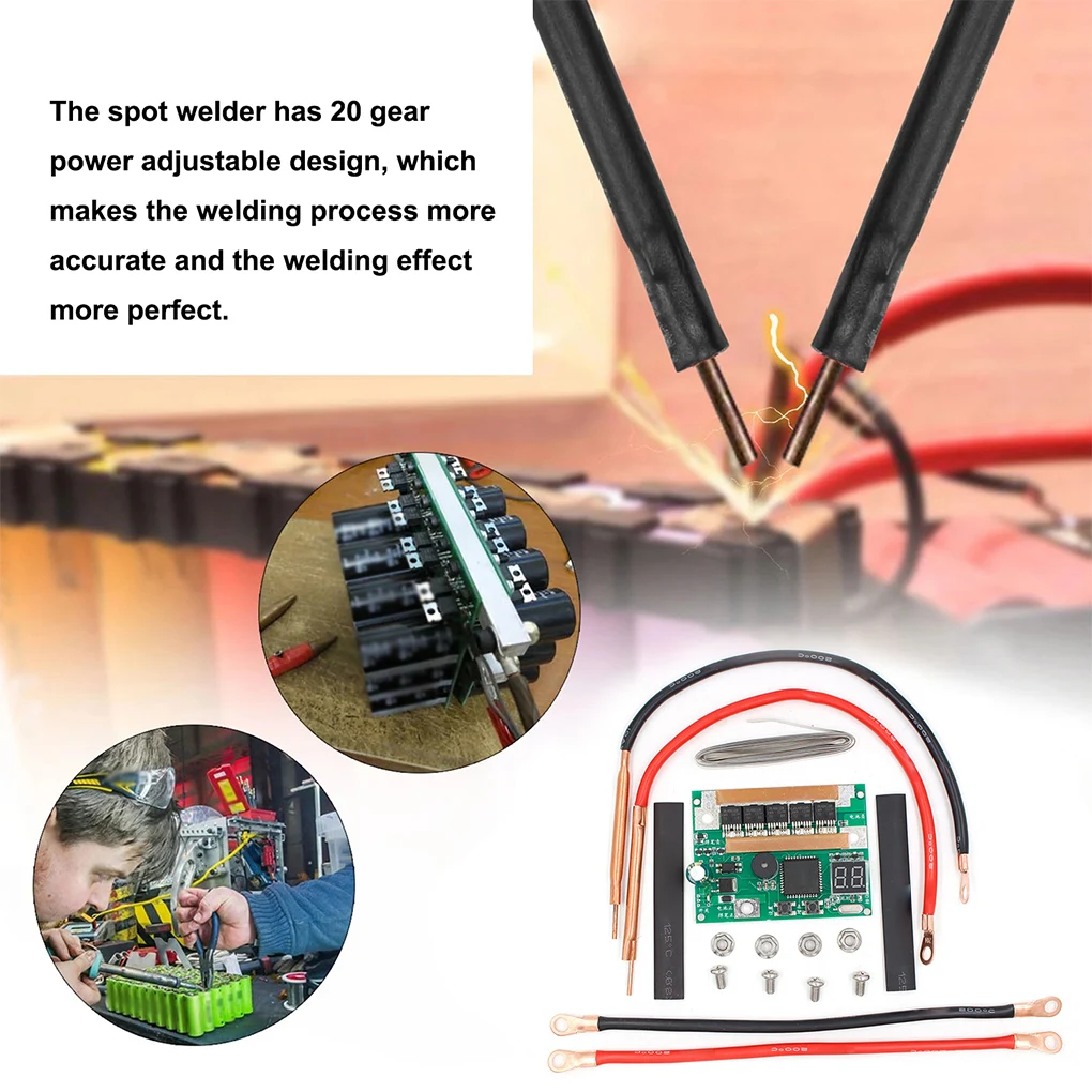 

Аппарат для точечной сварки, 20 передач, Регулируемая Стандартная печатная плата 0,1-0,15 ММ, винты, термоусадочная трубка, DIY Mini