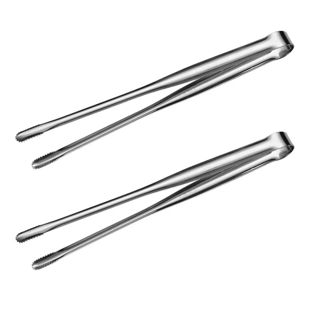 

2Pcs Japanese Style Barbecue Tongs Stainless Steel Steak Tongs Food Clamps