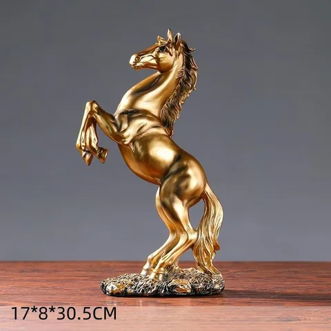 Статуя из смолы, золотистая, белая, черная искусственная кожа, абстрактные украшения в скандинавском стиле для фигурок, модель лошади, домашний декор, украшение в виде животных
