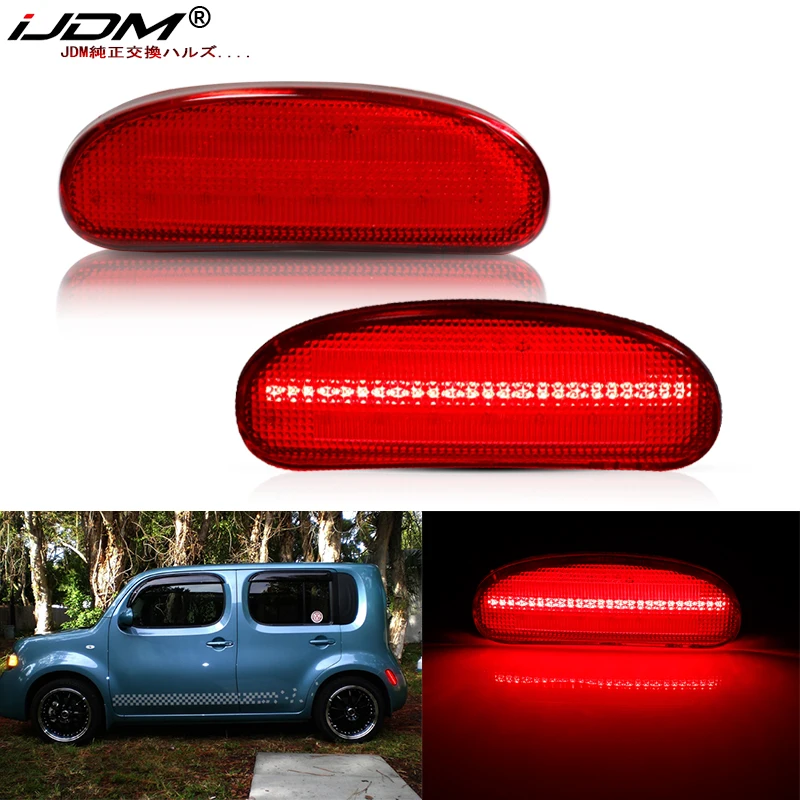 

iJDM T10 Red Full LED Rear Side Marker Parking Lights/Fender Lamps For NISSAN CUBE,Replace OEM Back Sidemarker Lamps 2009-2014