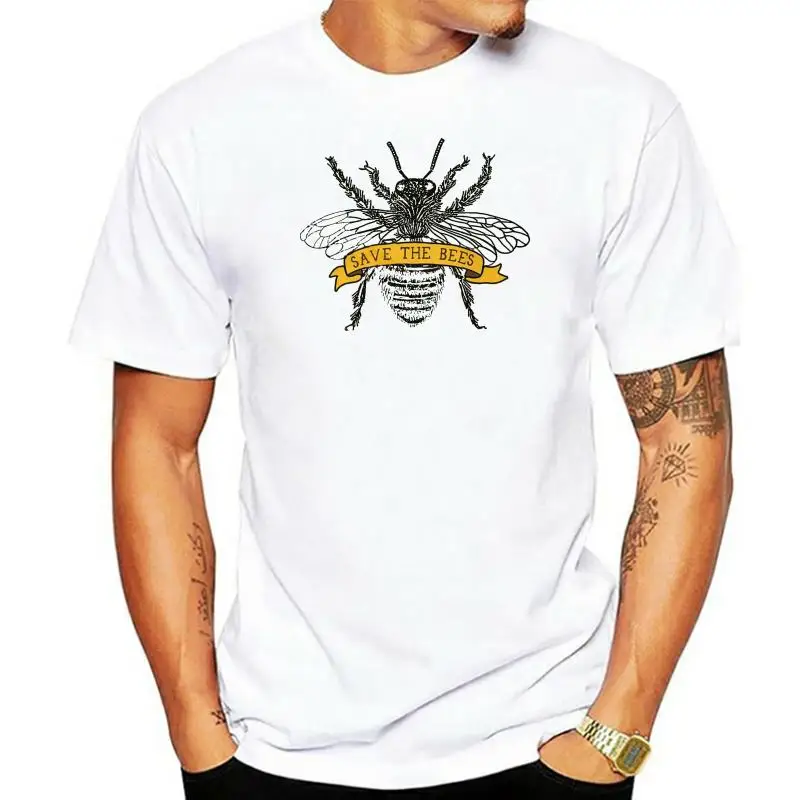 

Novelty Cool Save The Bees T-shirt Men Breathable Cotton Tee Shirts Summer beekeeping Tshirt Short Sleeve Beekeeper T Shirts