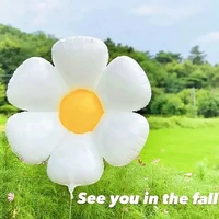 2pcs white daisy flower foil balloon sunflower balloons toy ins hot photo props wedding birthday party decorations baby shower