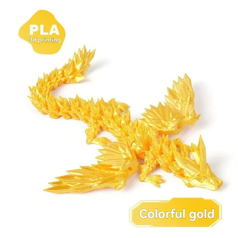 Пластиковый подвижной 3D печатный дракон 22 см