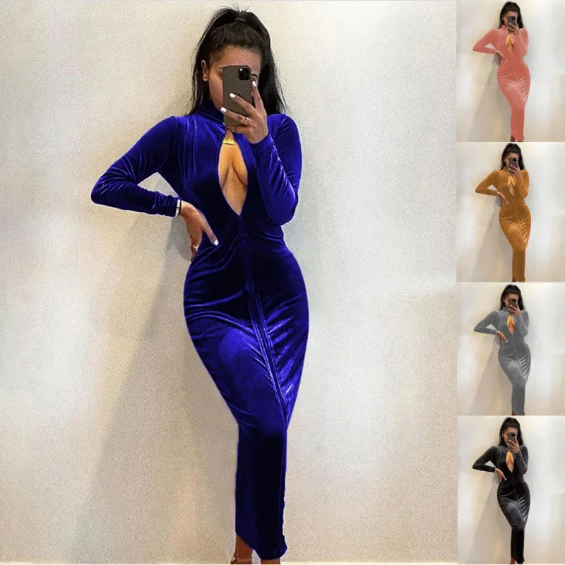 Elegant Women's Long Dress Autumn New Style Sexy Slimming Prom Gown Vestidos De Noche for Fashionable Clothing