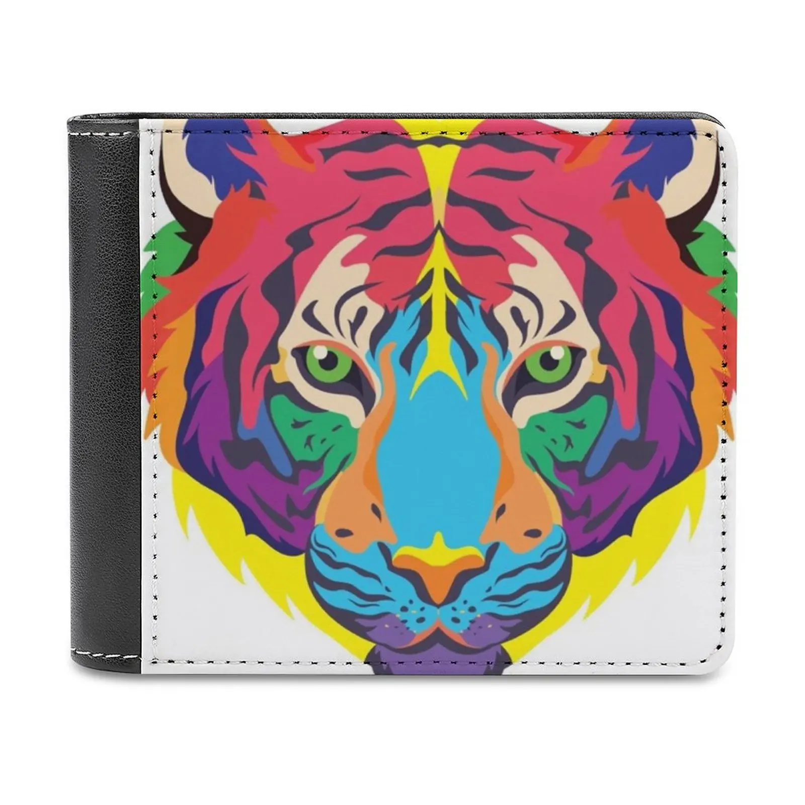 

Красочный кошелек Tiger'S Head Tee в классическом стиле, бумажники с узором, модный мужской кошелек высокого качества, красочный тигр, тигр, красоч...