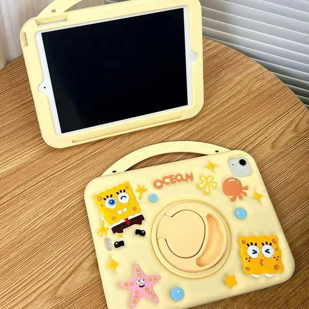 Мягкий чехол Kawaii SpongeBob с силиконовым слотом для стилуса для iPad 11-го поколения 2026, Air 67, 10,2 дюйма, Pro 11 дюймов, подарок на день рождения (art.: 3920db266ffe2) - 3920db266ffe2